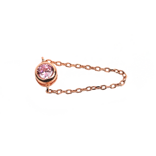 Rose Gold Zircon Chain Ring