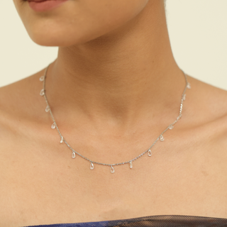 Silver White Fancy Necklace