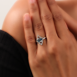 Silver Evil Eye Ring