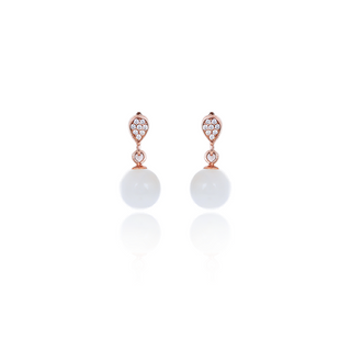Rose Gold Moon Stud Earrings