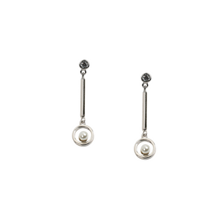 Silver Pearl Drop Dangler Earrings
