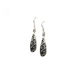 Oxidised Silver Impression Earrings