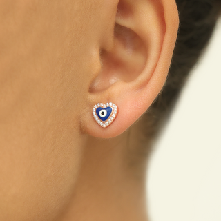 Rose Gold Evileye Stud Earrings