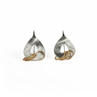 Silver Golden Circular Earrings
