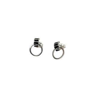 Silver Mini Loop Stud Earrings