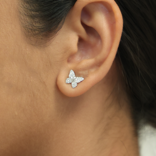 Silver Butterfly Stud Earrings