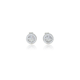 Silver Zircon Moonstone Earrings