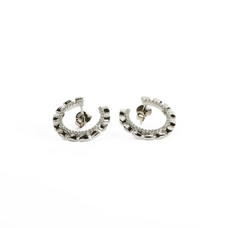 Silver Semi Hoop Earrings