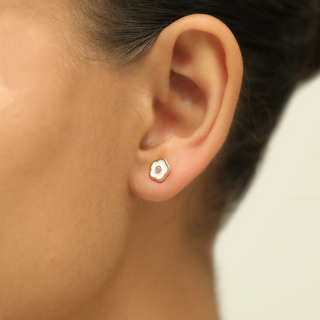 Rose Gold Flower Stud Earrings