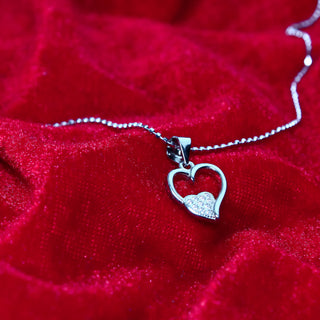 Silver Dual Heart Pendant