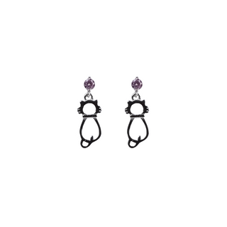 Silver Cat Earrings