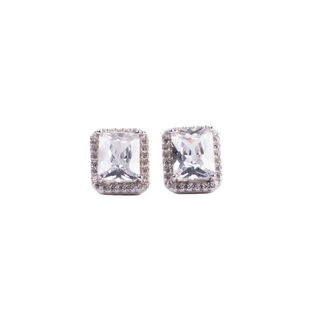 Silver Zircon Shimmer Stone Stud