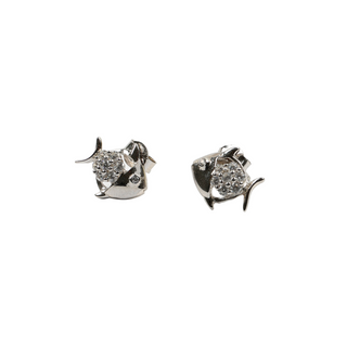 Silver Fish Stud Earrings