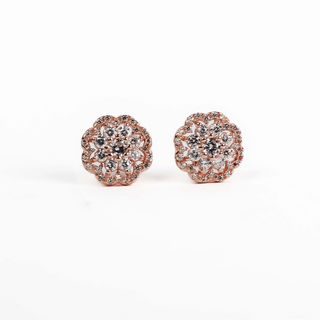 Rose Gold Zircon Stud Earrings