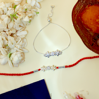 Silver Bhai Bhabhi Love Rakhi