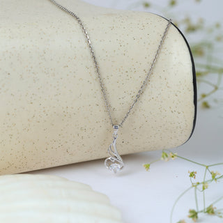Silver Zircon Drop Pendant