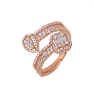 Rose Gold Cuff Baguette Ring