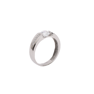 Silver Solitaire Timless Couple Ring
