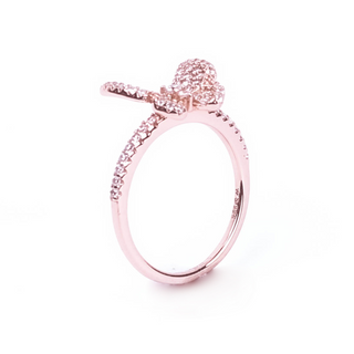 Rose Gold Butterfly Zircon Ring