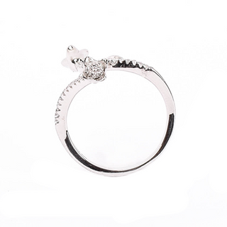 Silver Zircon Bloooming Flower Ring