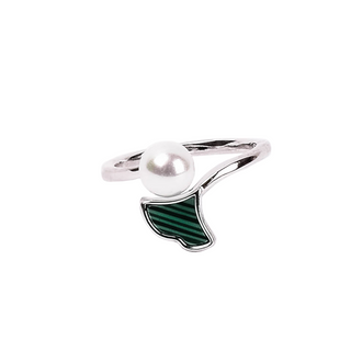 Silver Pear Green Emerald Ring