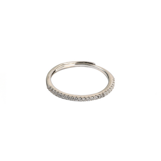 Silver White Pearl Zircon Ring