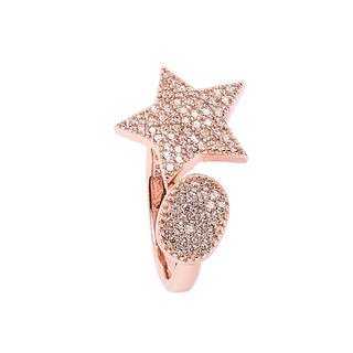 Rose Gold Star Moon Ring