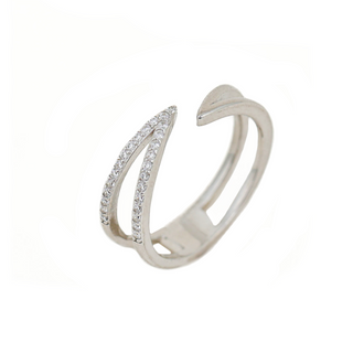 Silver Zircon Marquise Ring