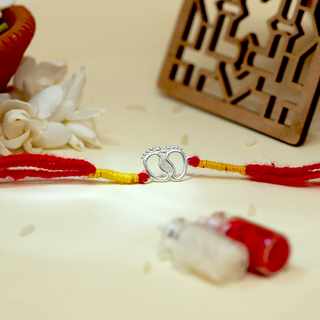 Silver Kids Footprint Rakhi