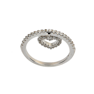 Silver Melting Heart  Ring