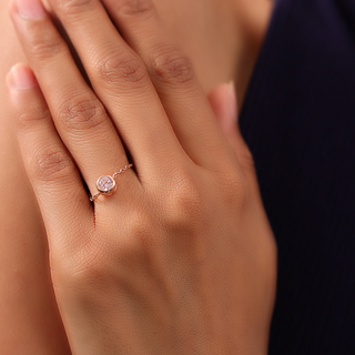 Rose Gold Zircon Chain Ring