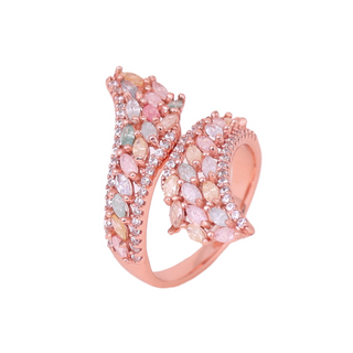 Silver Zircon Fronds Ring