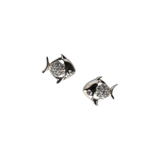 Silver Fish Stud Earrings