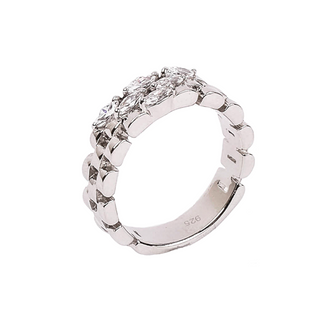 Silver Zircon Glamour Ring
