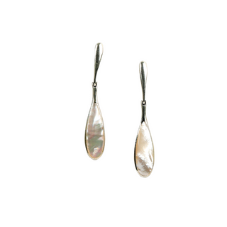 Silver White Pebble Danglers