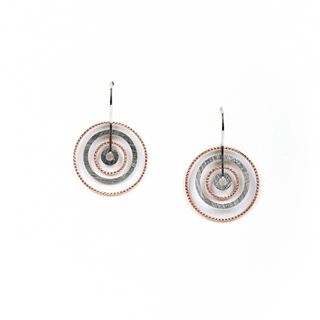 Silver Dual Tone Spherical Earrings