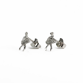 Silver Ballet Stud Earrings
