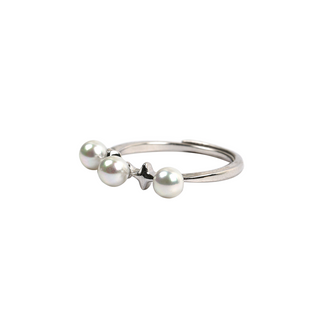 Silver White Pearl Zircon Ring