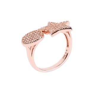 Rose Gold Star Moon Ring