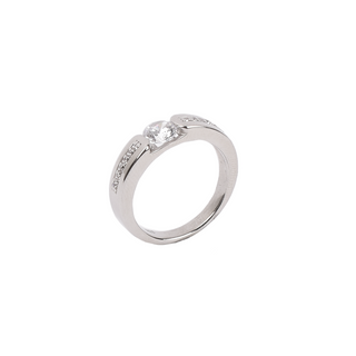 Silver Solitaire Timless Couple Ring