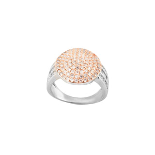 Silver Dual Tone Queen Ring