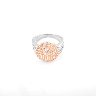 Silver Dual Tone Queen Ring