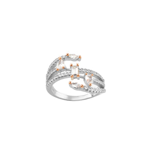 Silver Zircon Weave Ring