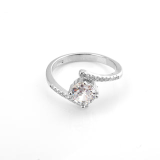 Silver Zircon Layered Ring