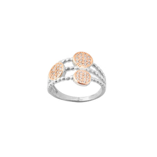 Silver Dual Tone Solitaire Layered Ring
