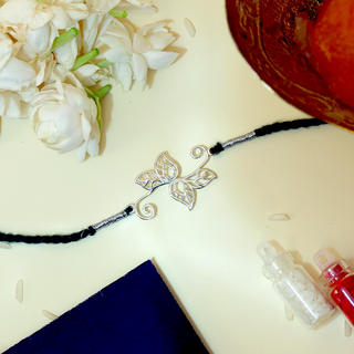 Silver Leaf Petal Rakhi
