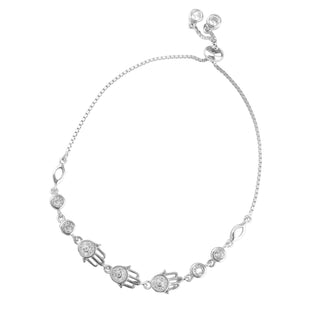 Silver Zircon Charm Bracelet