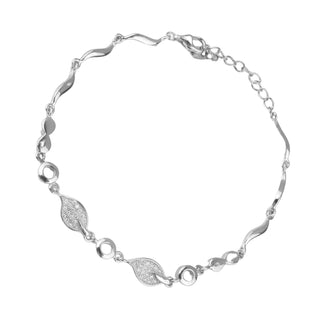 Silver Zircon Wavy Life Bracelet