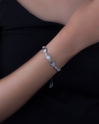 Silver Zircon Charm Bracelet