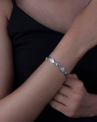 Silver Zircon Wavy Life Bracelet